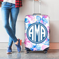 Flores tropicales de verano personalizadas Funda de equipaje con monograma para maletas de 18-32 pulgadas Accesorios de viaje Regalo de cumpleaños para amigos amantes de los viajes