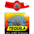 Agave Azul Tequila Single Self Adhesive Label - License and Royalty Free for Film Use By Prop Money Inc.