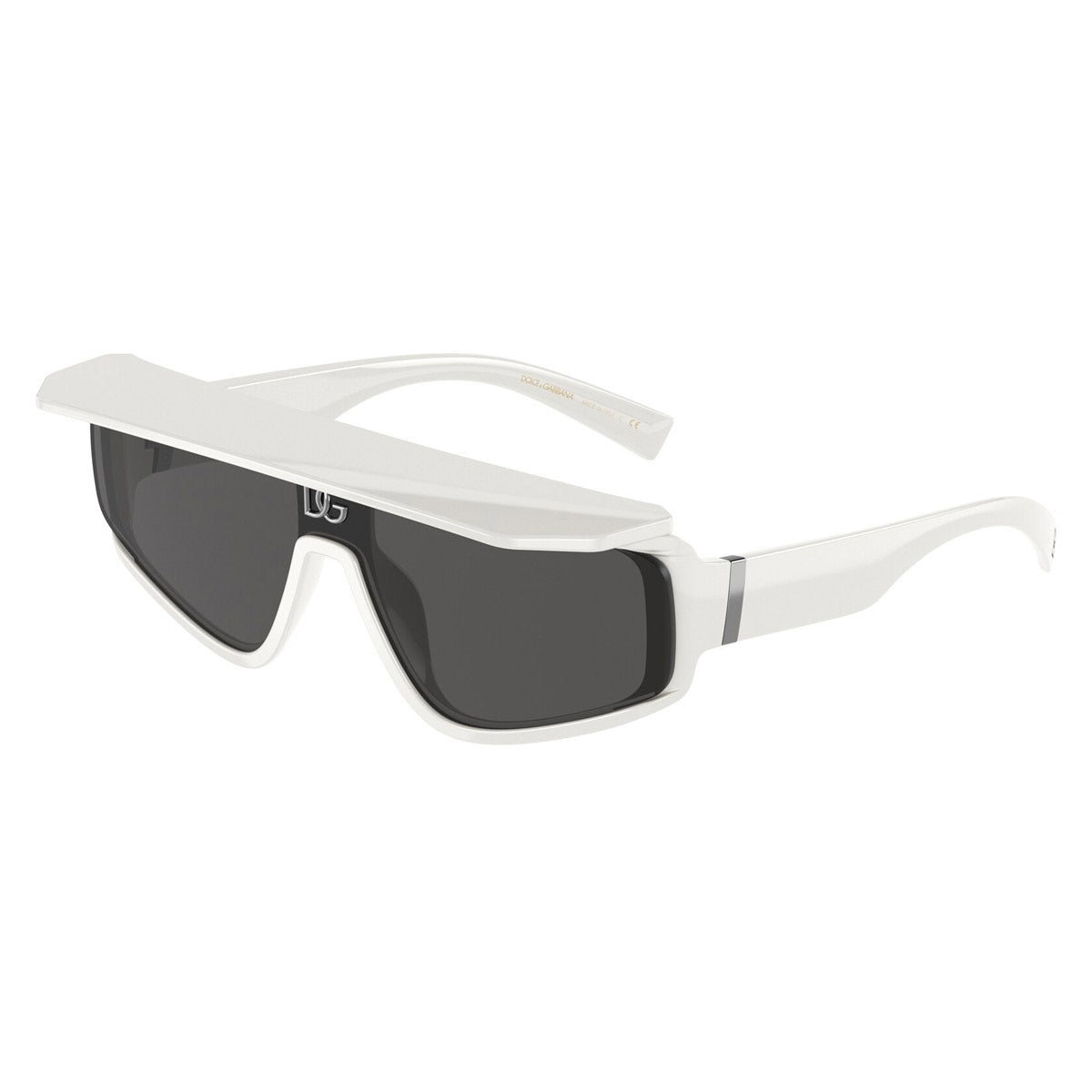 Dolce & Gabbana DG6177331287 Shield Full-Rim Sunglasses — White