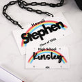 Collar de graduación personalizado con texto y cadena Collar de graduación Accesorio decorativo de uso diario Regalo de graduación para graduados de instituto y universidad