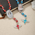 Personalizada Cruz Collar de cuentas con foto Memorial Oración Ceremonia Religiosa Regalo Colgante Alas de Ángel
