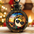 Adorno personalizado de vela sin llama estilo vitral Corazón de luna con 1-3 nombres y años Decoración del hogar Regalo de Navidad para la familia