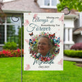 Bandera de jardín personalizada Missing You Always & Remembering You Forever Mariposa con nombre y foto Decoración de cementerio Regalo conmemorativo para la familia
