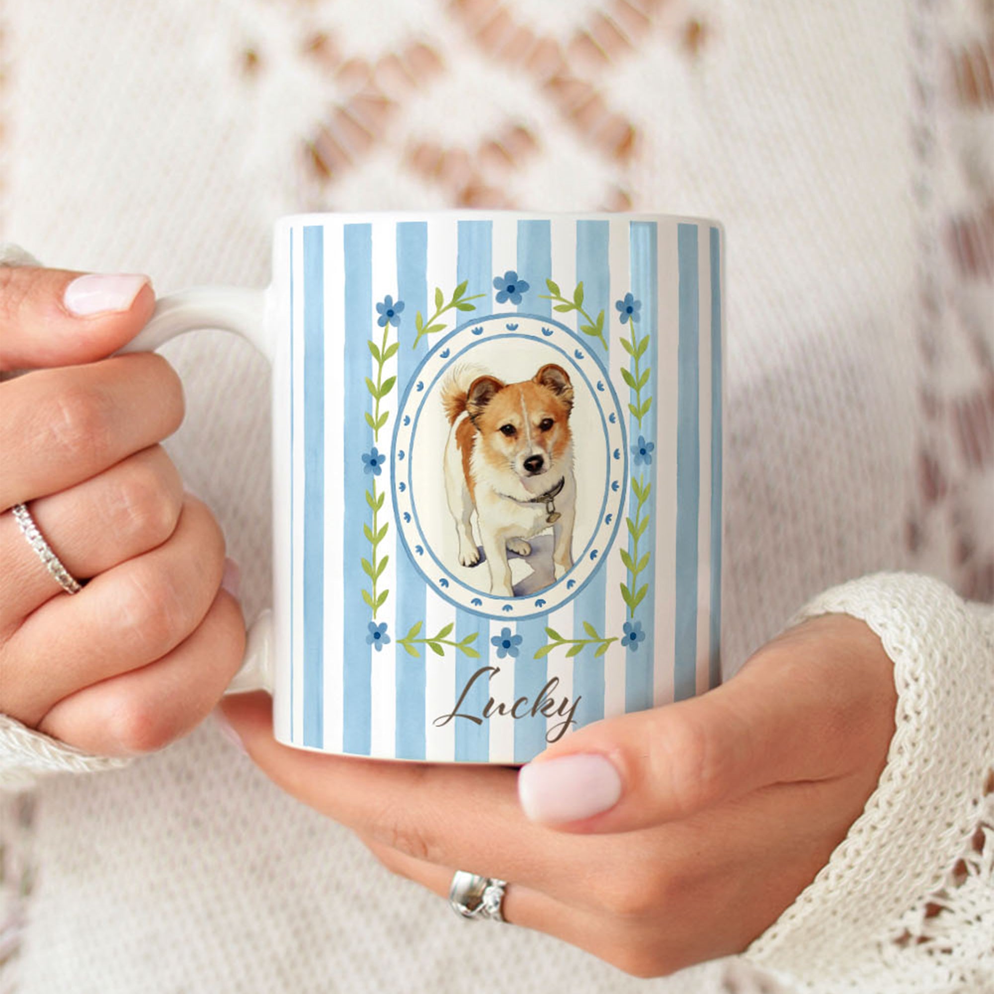 Personalizada acuarela Pet Foto 11 oz 15 oz Taza de Cerámica con Nombre Cumpleaños Pet Party Regalo para los amantes de los dueños de mascotas