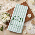 Personalizado Multicolor Rayas Waffle Toalla de Té con el texto inicial y la fecha de la boda Regalo de despedida de soltera para ella