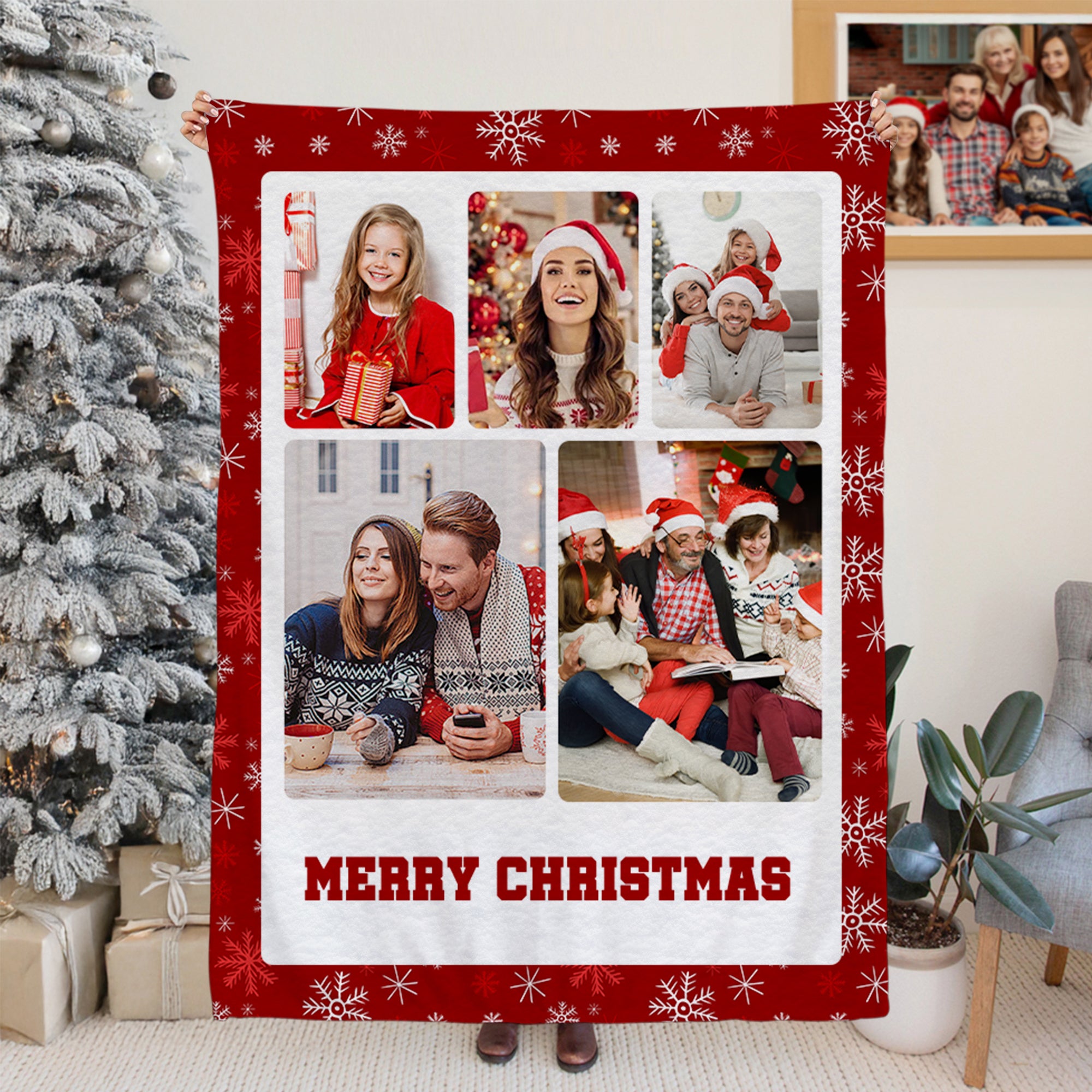 Personalizado 3-9 Fotos Collage Super suave manta con texto decoración del hogar regalo de Navidad para la familia amigos