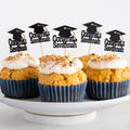 Gorro de Graduación Personalizado Cupcake Toppers con Nombre y Borla Set de 12 Galletas de Fiesta de Graduación Decoración de Tarta Regalo para Graduados