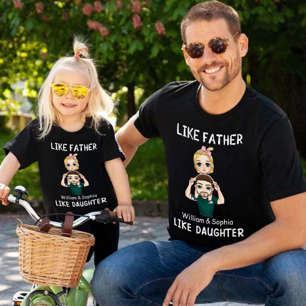 Personalizado de dibujos animados Papá e Hijo Hija 100% Algodón Bebé Body Adulto Niño Camiseta con Nombre Regalo Día del Padre para Niño Papá Recién Nacido