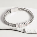 Pulsera personalizada en acero inoxidable con bloques de nombres de 1 a 12 grabados regalo de aniversario y cumpleaños para papá o abuelo