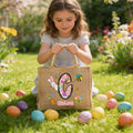 Huevo de Pascua Personalizado Conejito de Pascua Bolsa de Yute con Nombre Caza del Huevo de Pascua Fiesta de Pascua Regalo para Niños