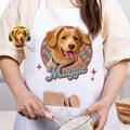 Delantal Personalizado con Foto de Mascota en Imitación de Tablero de Ajedrez Efecto Bordado y Nombre Regalo de Cumpleaños para los Amantes de las Mascotas