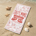 Toalla de playa personalizada Seaside Element Salty Moms Quick Dry Oversized con nombre Beach Party Birthday Mother's Day Gift for Mom Grandma