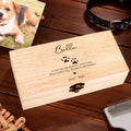 Caja de madera personalizada con nombre, fecha y texto en forma de corazón con estampado de pata de animal regalo de cumpleaños para dueños de mascotas