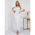 Bridal Wedding Dress White Short Sleeve Short Off the Shoulder Mermaid Lace