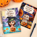 Libreta espiral A5 con nombre, título y 120 páginas rayadas Divertido disfraz de Halloween personalizado Personaje de dibujos animados en 3D Regalo de Halloween para niños Familia