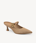Gracelithe Pointed Toe Low Heeled Mule - Apricot / Regular (A-C) / US 10 | EU 41.5 | UK 8