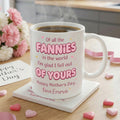 Taza de cerámica con nombre y posavasos personalizada con diseño Feliz Día de la Madre 11 oz 15 oz Regalo del Día de la Madre para mamá