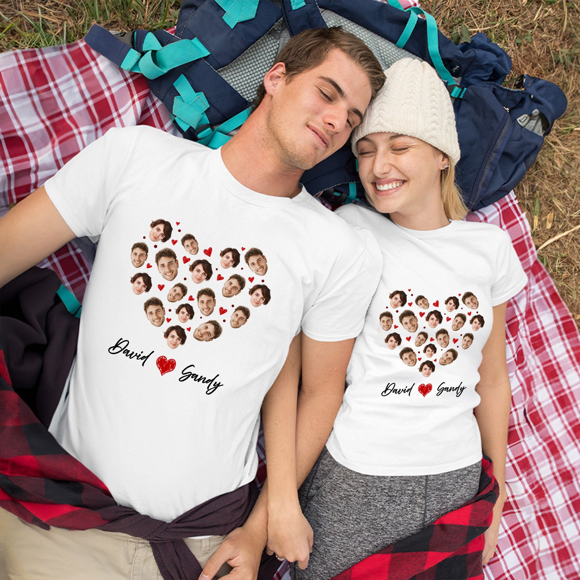 Personalizado Divertido Amante Foto Cara Pareja Camiseta Sudadera con Nombre Romántico Aniversario Cumpleaños Regalo para Él Ella