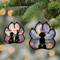 Personalizado Perro Silueta Pata Forma Ventana Colgante Atrapasol Adorno de Navidad con Nombres Simpatía Memorial Recuerdo Regalo para los amantes del perro