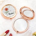Personalizado Mariposa Cristal Nacimiento Flor Doblado Espejo de Maquillaje con Nombre Uso Diario Regalo de Boda para Novia Dama de honor