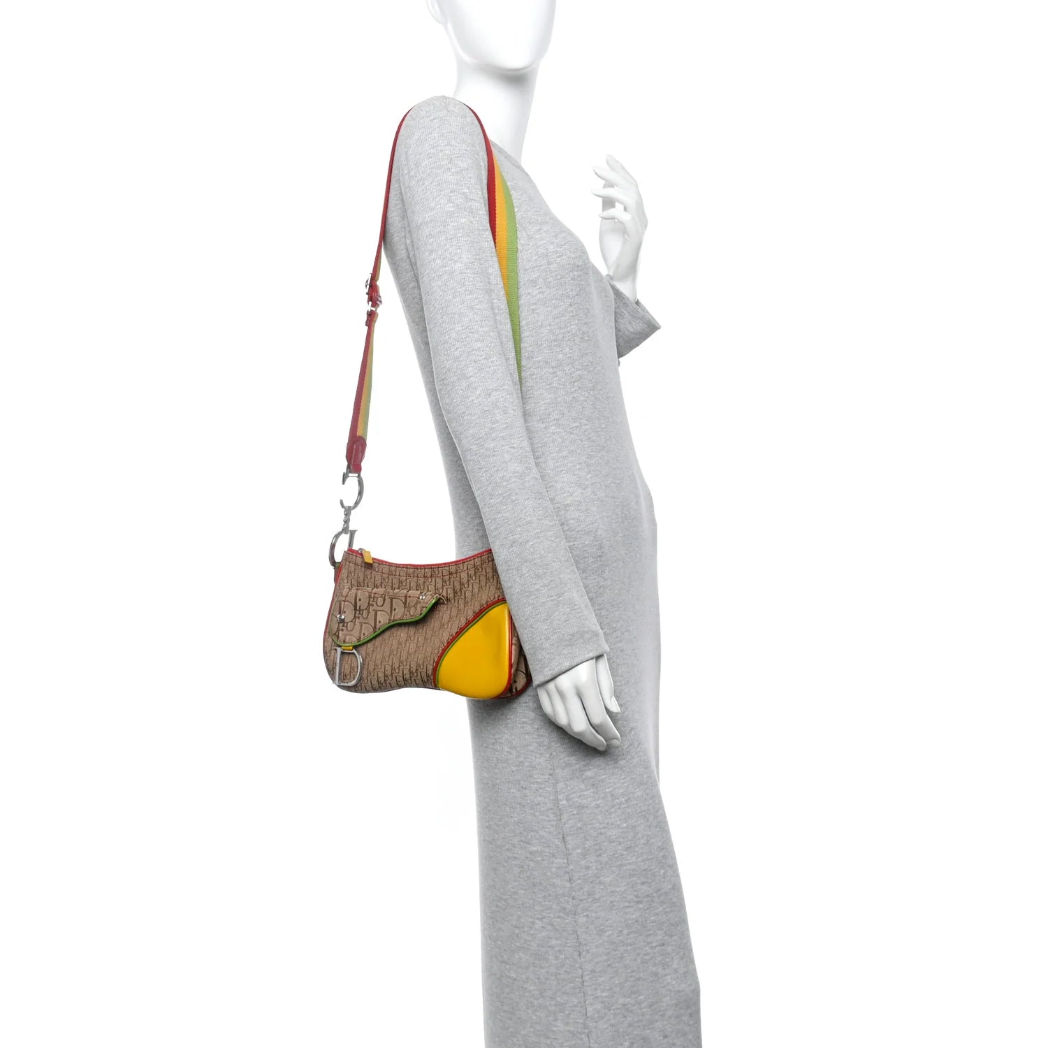 Christian Dior Monogram Rasta Double Saddle Beige