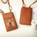 Personalizado lindo Highland de vaca de cuero de PU Crossbody Bolsa con el nombre del Día de la Madre de regalo de cumpleaños para las mujeres