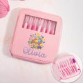 Cesta de hilos personalizada con nombre Ganchillos Juego de 8 piezas con estuche y tijeras Regalo de cumpleaños para ganchillera