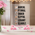 Personalizada 1-6 Fotos Rosa Patrón Placa de acrílico con nombre y texto Día de la Madre Cumpleaños Regalo para Mamá Abuela