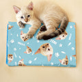 Personalizado Hueso de Pez Cara Impresa Foto Pet Cooling Mats Funda con Nombre Pet Supplies Summer New Pet Gift for Pet Owners