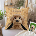 Funda de almohada personalizada con el nombre del perro de dibujos animados, decoración del hogar, regalo de cumpleaños para el dueño del perro, amante de las mascotas.