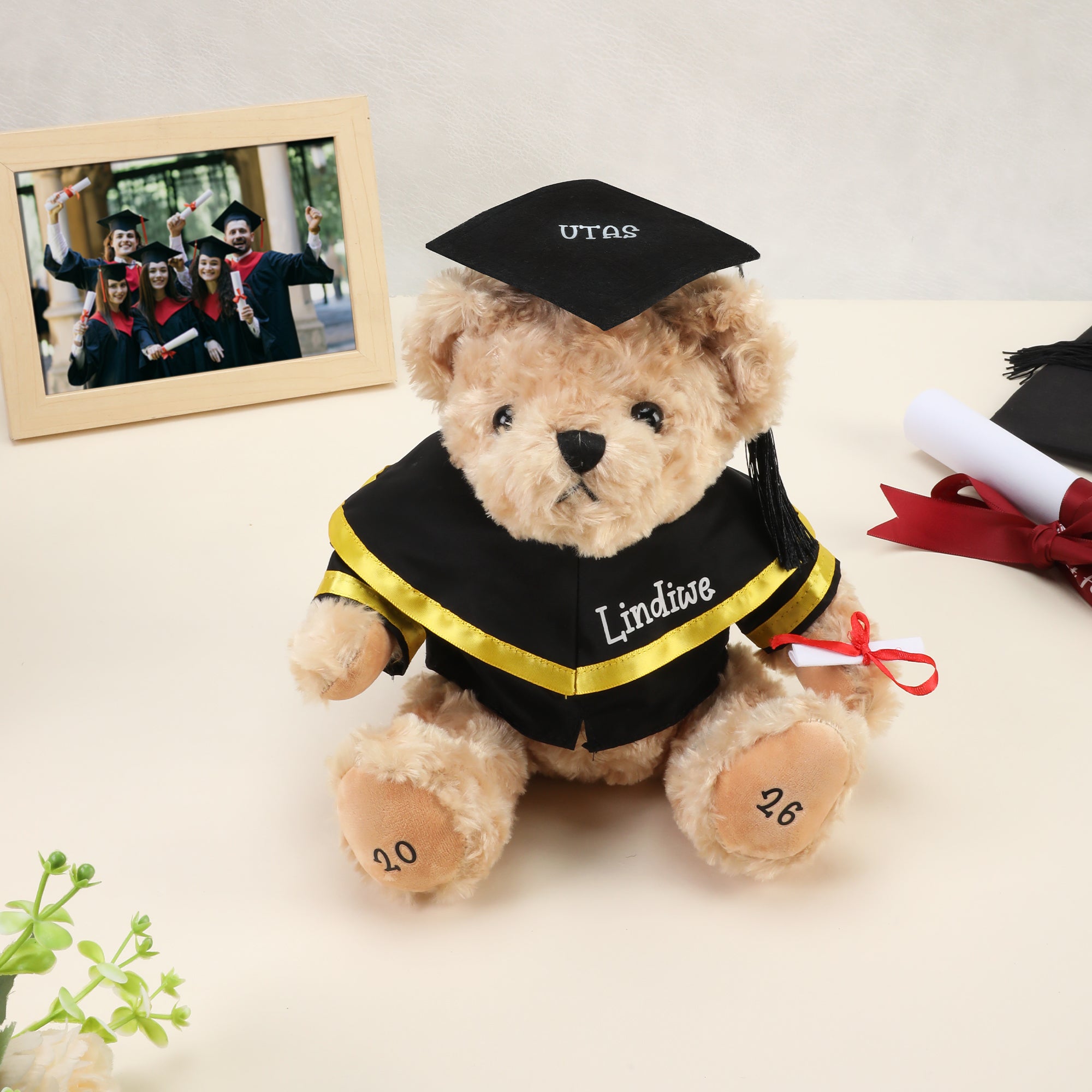 Peluche de Graduación Personalizado con el Nombre del Año y el Nombre de la Escuela Regalo de Graduación para Graduados