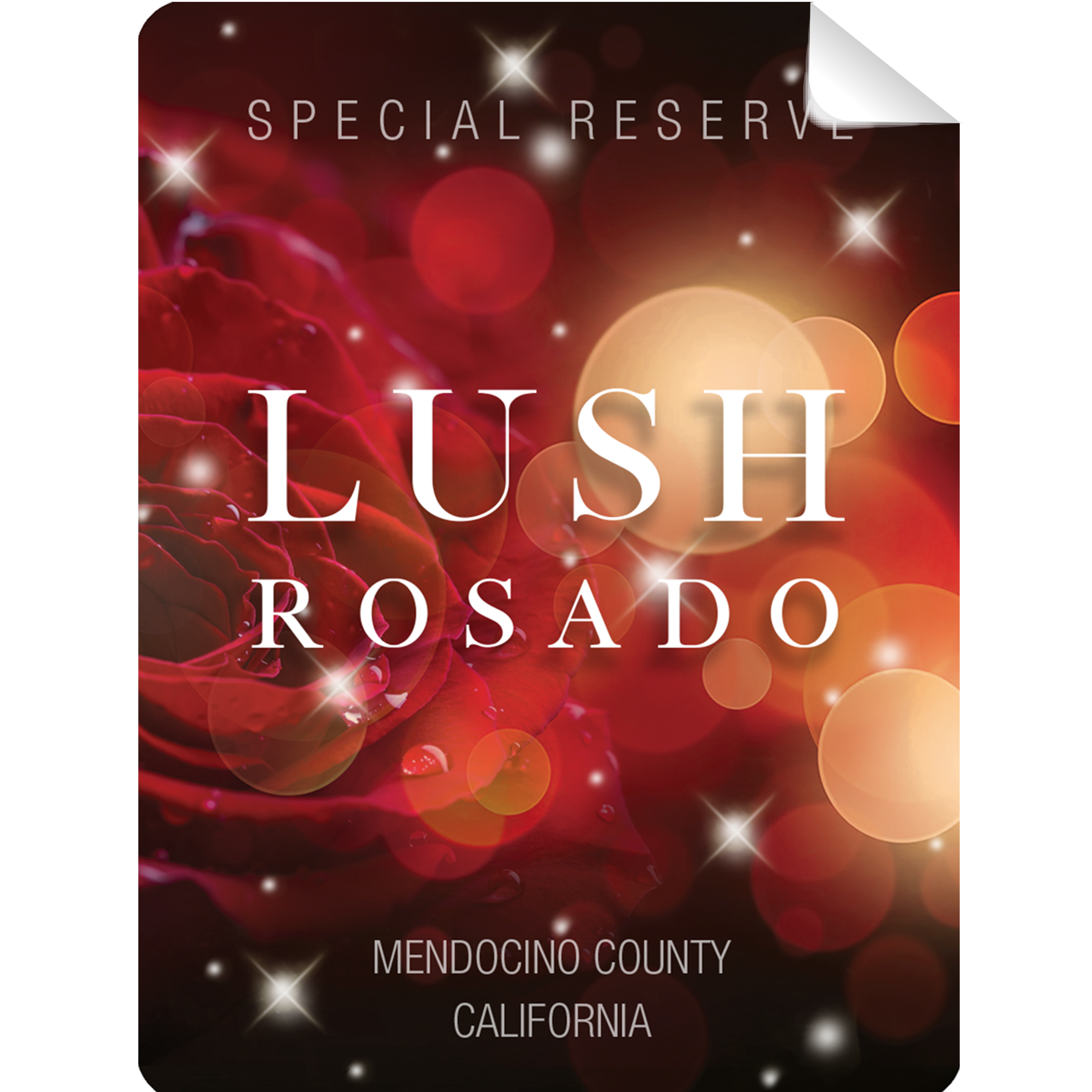 Lush Rosado Wine Bottle Self Prop Adhesive Label By Prop Money Inc.
