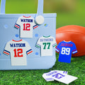 Bolsa de Fútbol Personalizado Jersey Charm Botón con Nombre y Número Accesorio para Juego de Bogg Equipo Regalo de Cumpleaños para los Amantes de los Deportes