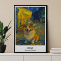 Café nocturno personalizado Pintura al óleo estilo póster fotográfico Cuadro enmarcado con nombre y texto Cumpleaños Aniversario Regalo para familia Amigos