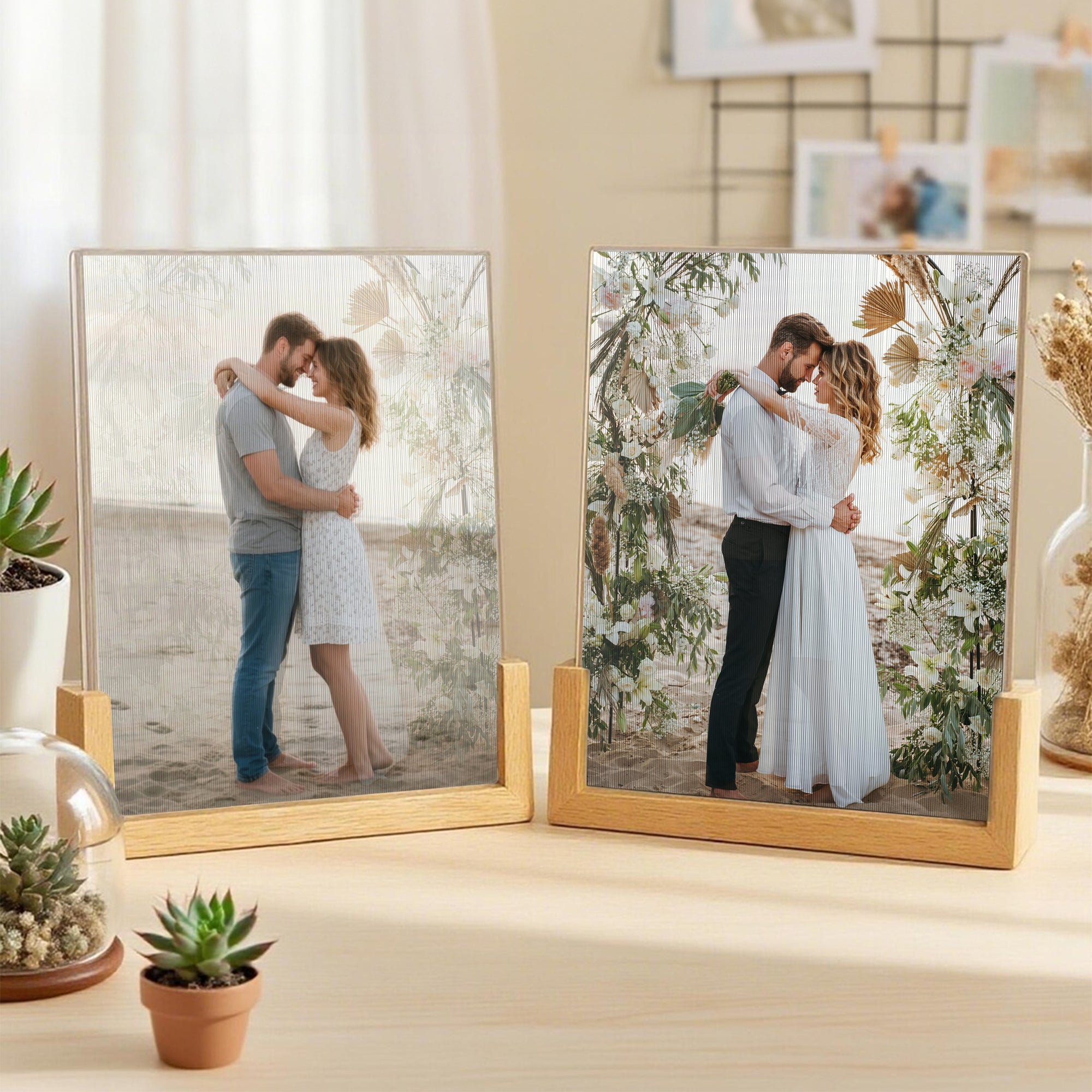 Marco de fotos lenticular personalizado con rejilla dinámica Regalo de Navidad Cumpleaños Conmemorativo para Amigos de la Familia