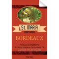 St Maria Bordeaux Wine Single Self Adhesive Label - License and Royalty Free for Film Use By Prop Money Inc.