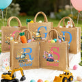 Excavadora personalizada Huevo de Pascua Orejas de conejo Bolsa de yute con inicial y nombre Accesorios para la caza del huevo Regalo de Pascua para niños