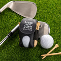 Funda de piel de PU con nombre y clip para el cinturón Accesorio deportivo personalizado May the Course Be with You Regalo de cumpleaños para los amantes del golf