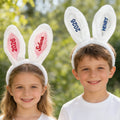 Cinta para el pelo con orejas de conejo personalizada con nombre y año bordados Fiesta de Pascua Regalo de cumpleaños para niños