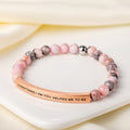 Pulsera personalizada de piedra natural con texto grabado Charm Motivational Jewelry Wedding Birthday Gift for Women