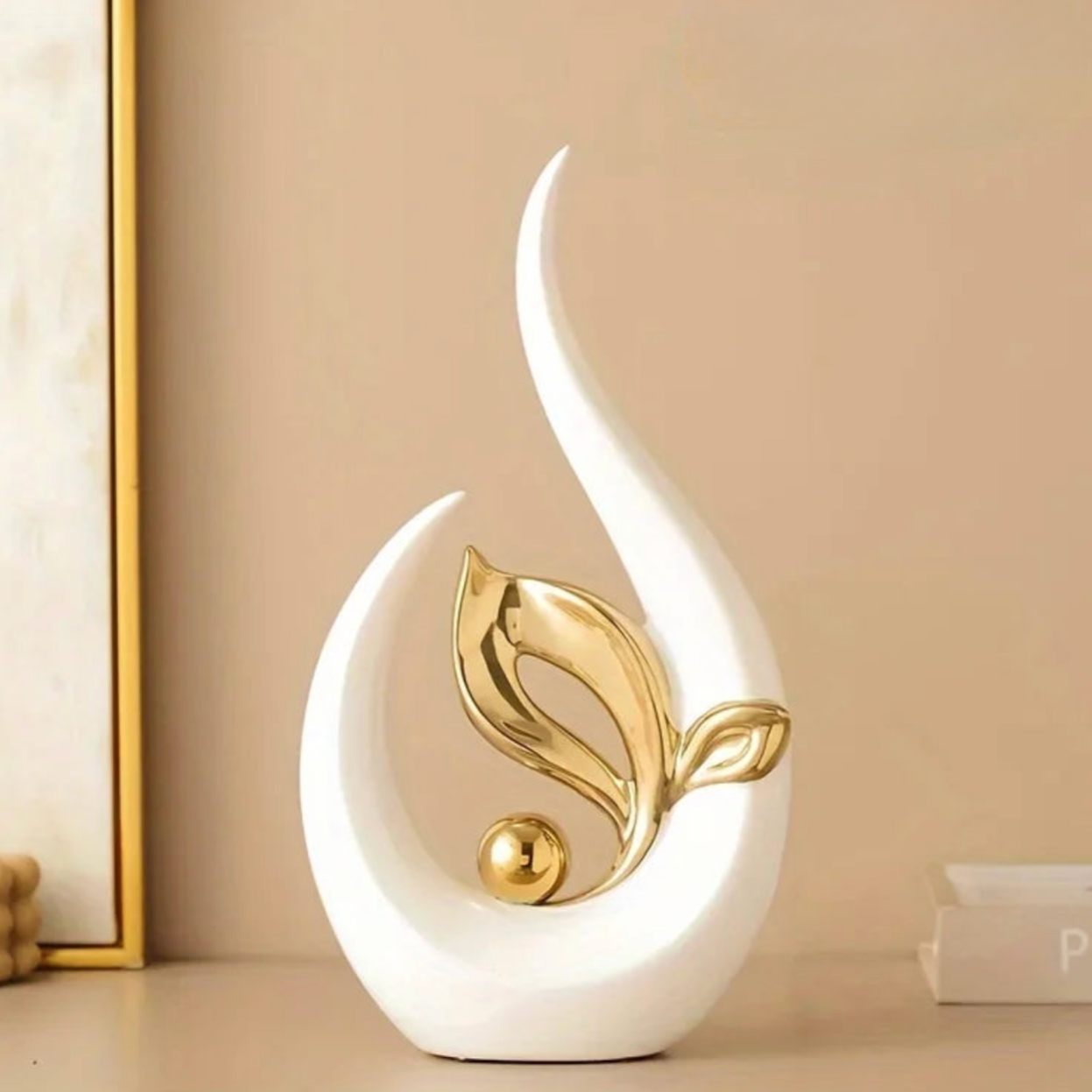 ArtZ® Nordic Aura Sculpture - Tall White Flame