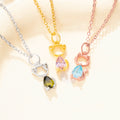 Personalizado 1-4 Cat Dog Birthstones Collar Dainty Jewelry Birthday Anniversary Gift for Women Pet Lovers