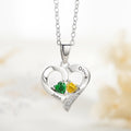 Personalizada Doble Corazón Birthstones Collar con Nombre Grabado Dainty Joyería Aniversario Día de la Madre Regalo para Mamá Abuela