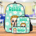 Personalizado Multicolor Daisy Cartoon Character Mochila Lunch Bag Pencil Case Set with Name Back to School Cumpleaños Regalo para Niños Niñas