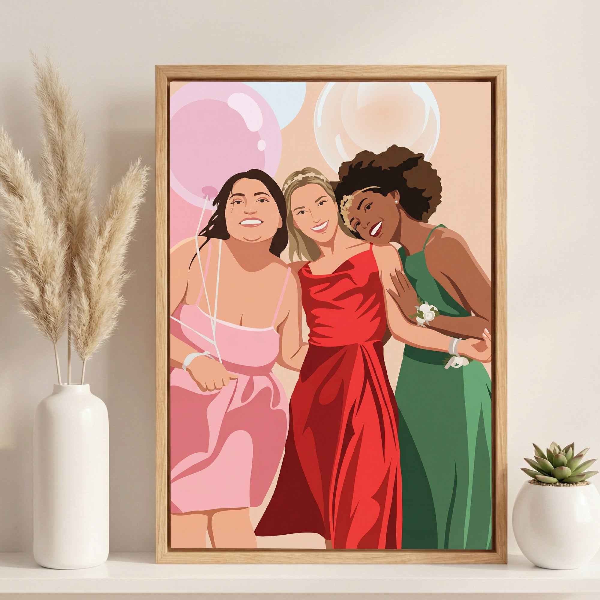 Personalizado Minimalista Bestie Foto Giclee Impresiones en Lienzo Inauguración de la Casa Cumpleaños Regalo para Hermanas Amigos