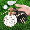 Personalizada Golf Club Face Photo PU Cuero Golf Tee Bolsa de Almacenamiento Etiqueta con Número de la Suerte Accesorios Deportivos Regalo de Cumpleaños para Jugadores de Golf