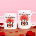 Taza de café de cerámica personalizada Love Tree Penguin con nombre Uso diario San Valentín Regalo de boda para pareja