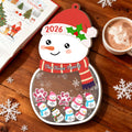 Personalizado lindo muñeco de nieve perro diseño de la pata de madera Shaker ornamento con 1-13 nombres y el año de texto Inicio Árbol de Navidad Decoración Regalo para la familia amigos