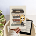 Funda para Kindle personalizada con personaje de dibujos animados y nombre uso diario regalo de cumpleaños para amantes de los libros