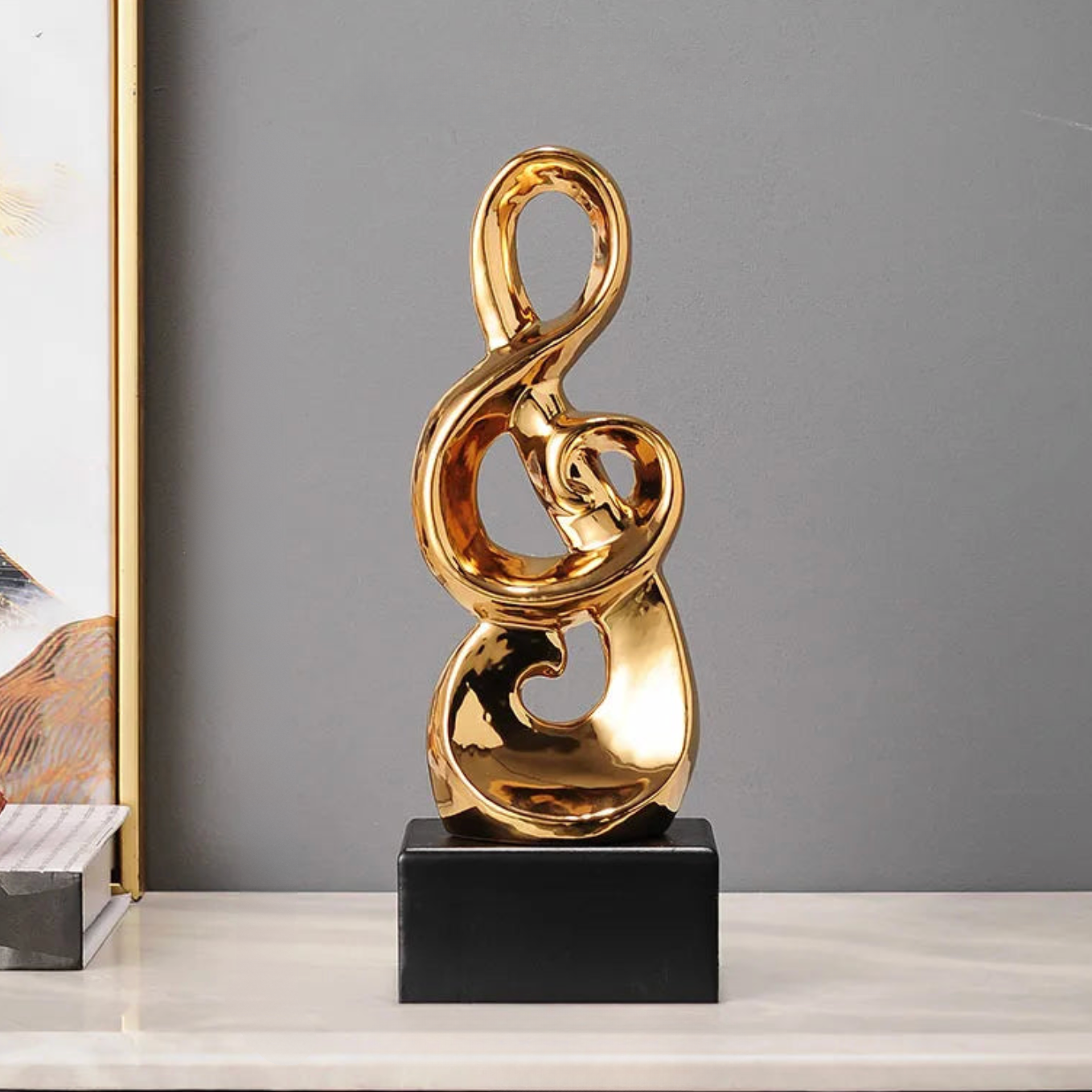 ArtZ® Nota Bene Musical Sculpture - Golden Treble Clef